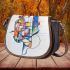 Simple drawing of an abstract composition in the style saddle bag