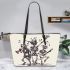 skeleton king dancing with dogs guitar trumpet Leather Tote Bag