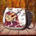 skeleton king play guitar and music notes Saddle Bag