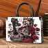 skeleton king play guitar and roses Small handbag