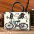 skeleton king riding bike with trumpet and music notes Small handbag