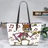 skeleton king sings with guitar and trumpet Leather Tote Bag