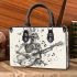 skeleton king with guitar and music notes Small handbag