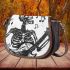 skeleton king with guitar and music notes Saddle Bag
