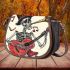 skeleton king with guitar trumpet dogs Saddle Bag