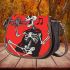 skeleton king with guitar trumpet dogs and music notes Saddle Bag