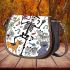 skeleton party with dogs cats and guitar trumpet Saddle Bag