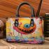 Smiling yellow sphere in whimsical environment small handbag