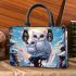 Snowy Owls in Magic Forest Small Handbag