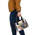 spider and music notes and electric guitar with yellow Shoulder Handbag