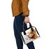 spider and music notes and electric guitar with yellow Shoulder Handbag