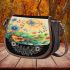 spring and dragonflies and guitar music notes Saddle Bag