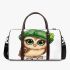 St patricks day cute baby owl with beret 3d travel bag