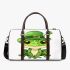 St patrick's day cute cartoon frog wearing leprechaun hat 3d travel bag