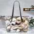 Sweet Moments with Cute Pups 3 Leather Tote Bag