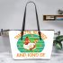 thankful blessed and kind of a mem Leather Tote Bag
