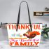 thankful for my beautiful family Leather Tote Bag