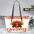thanksgiving day is one of my favorite days Leather Tote Bag