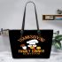 Thanksgiving family dinner survivor Leather Tote Bag