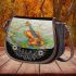 The Dragonfly with violins and music notes in spring Saddle Bag