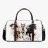 Three horses in watercolor style 3d travel bag