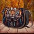 tiger smile with dream catcher Saddle Bag