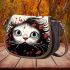 Tranquil cat amidst floral harmony Saddle Bags for Women: Perfect Gift for Girlfriend, Wife, Daughter