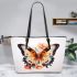 Tranquil rest of the butterfly leather tote bag