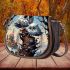 Tranquil snowy forest with two owls Saddle Bags for Women: Perfect Gift for Girlfriend, Wife, Daughter