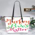 turkey fives matter Leather Tote Bag