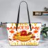 turkey makes me catatoic Leather Tote Bag