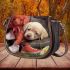 Two adorable dogs waiting by the garden door Saddle Bags for Women: Perfect Gift for Girlfriend, Wife, Daughter