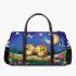 Two cute cartoon owls in love 3d travel bag