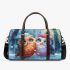 Two cute owls in love beautiful snow forest 3d travel bag