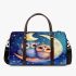 Two cute owls in love hugging each other on the moon 3d travel bag