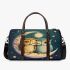 Two cute owls in love hugging each other on the moon 3d travel bag