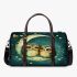 Two cute owls in love sitting on the crescent moon 3d travel bag