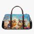 Two cute owls sitting on flowers 3d travel bag