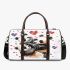 Two cute pandas hugging surrounded 3d travel bag