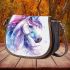 Unicorn with pastel rainbow hair and silver mane saddle bag