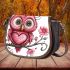 Valentine pink cute owl with big eyes saddle bag