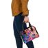 Vertical ai illustration of colorful butterflies shoulder handbag