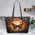 Vibrant beauty the butterfly's resting place leather tote bag