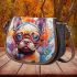 Vibrant bulldog with goggles Saddle Bags for Women: Perfect Gift for Girlfriend, Wife, Daughter