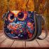 Vibrant colorful owl saddle bag