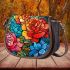 Vibrant Colorful Rose Garden Saddle Bag