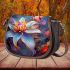 Vibrant Digital Flower Arrangement Saddle Bag