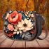 Vibrant Floral Arrangement Saddle Bag