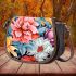 Vibrant Floral Arrangement Scene Saddle Bag