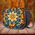 Vibrant Floral Mandala Design Saddle Bag